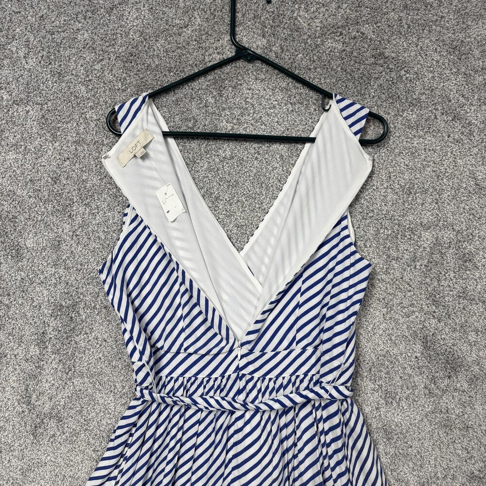 LOFT Sundress Size 8 Striped Nautical Preppy Parisian Career Casual Garden Party - Picture 10 of 12